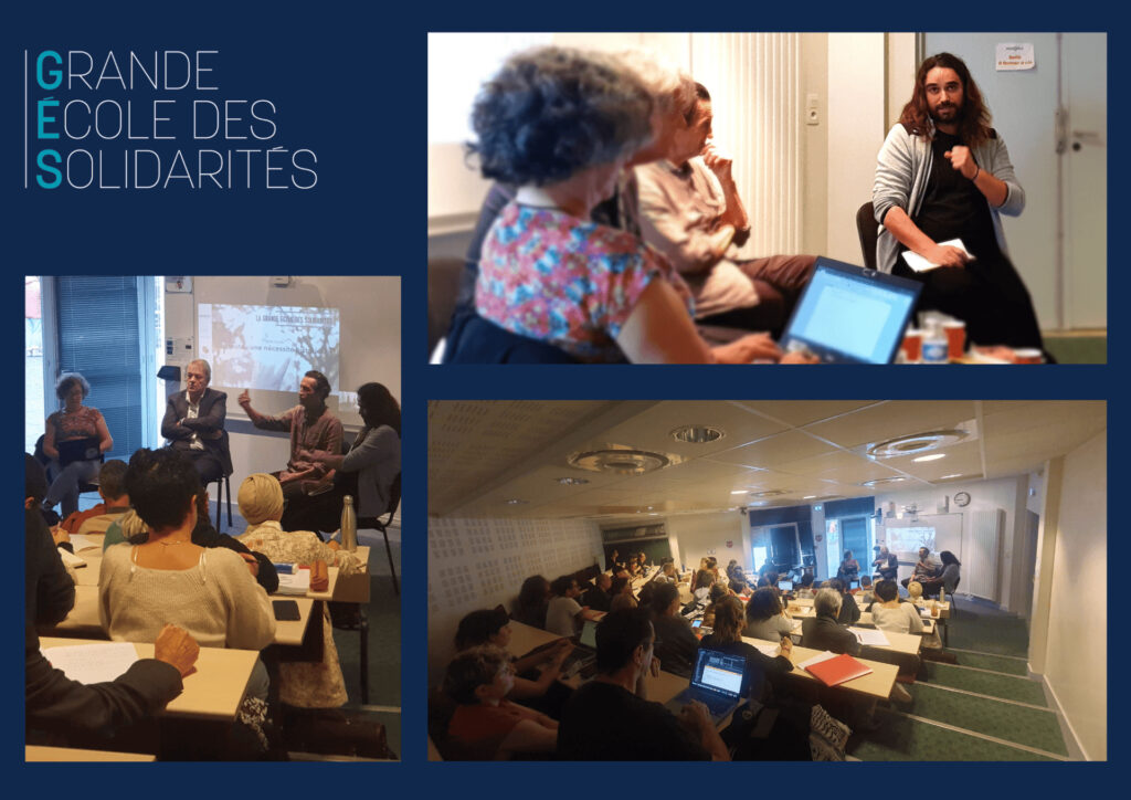 3 photos des participants et des intervenants pendant la table ronde